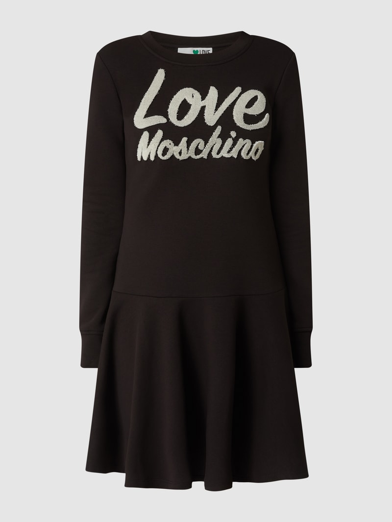 Sweatkleid mit Logo in schwarz