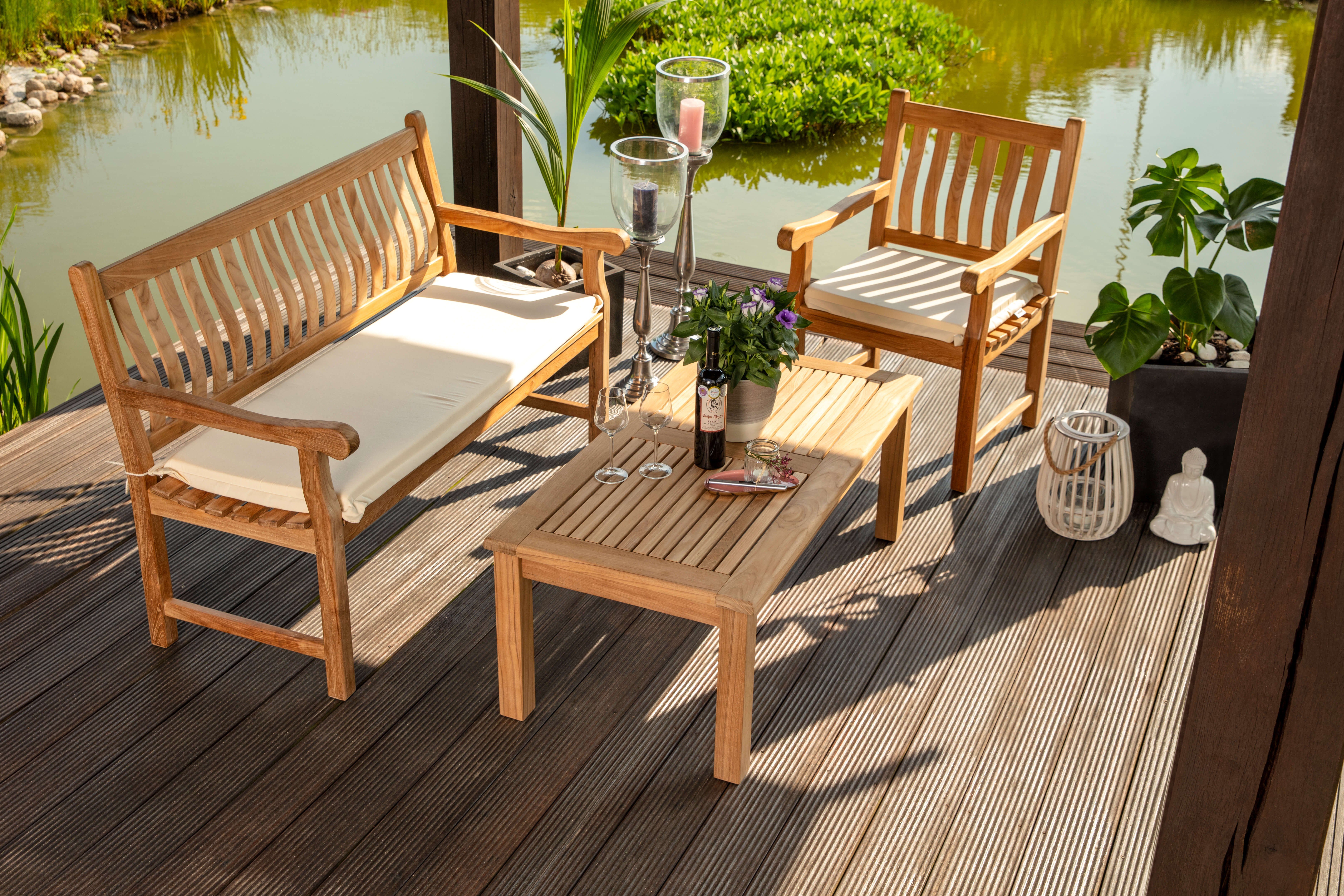 Kai Wiechmann Bankauflage Sitzauflage 100 - 190 x 47 cm als Polster für Holzbank made in Germany, waschbares und UV-beständiges Bank Sitzpolster