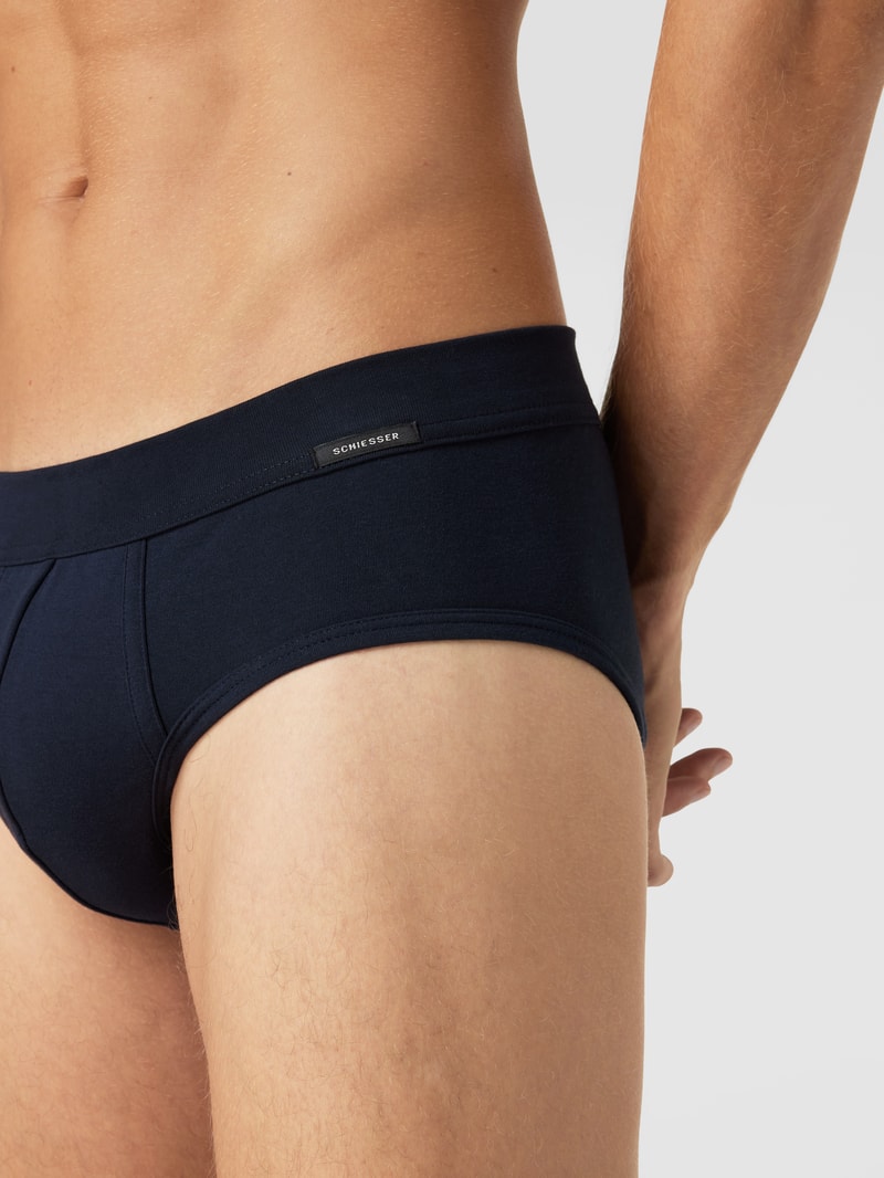 Slip mit Label-Detail Modell 'Fine' in dunkelblau