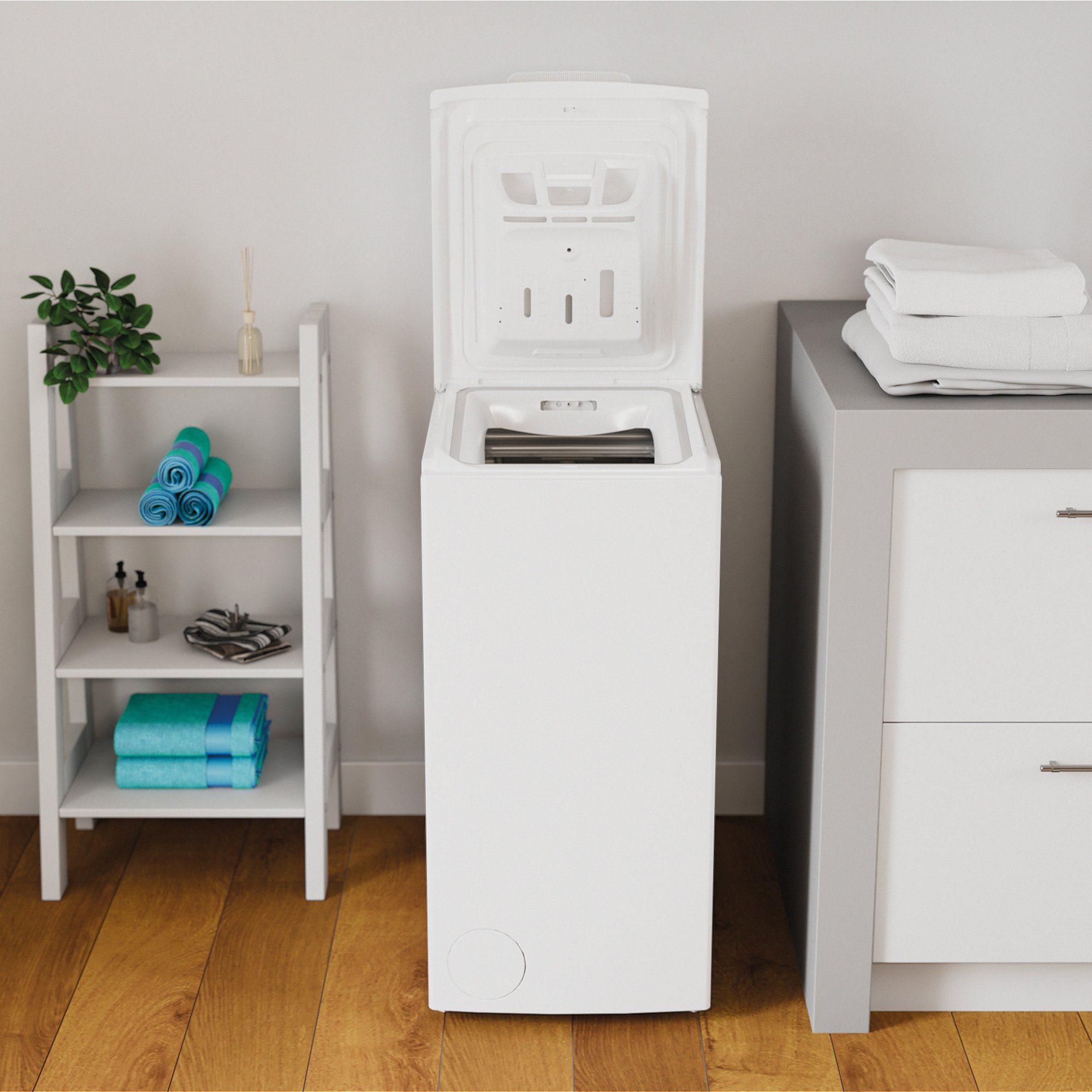 Privileg Waschmaschine Toplader PWT D61253P N (DE), 6 kg, 1200 U/min, Mehrfachwasserschutz+, Turn&Go, Rapid Wash, 14 Programme