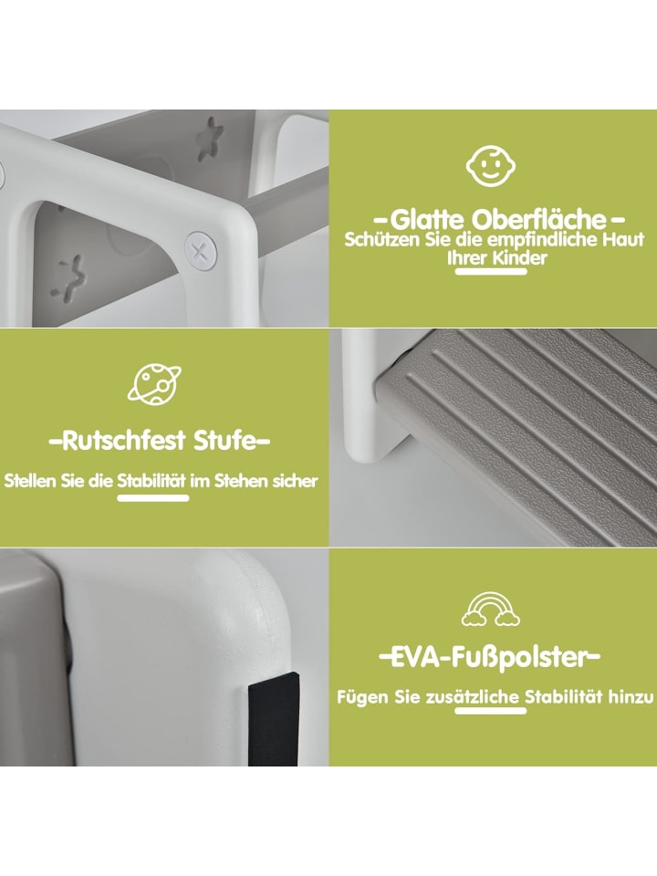 COSTWAY 2 Stufen Lernturm in Grau günstig kaufen 90 cm