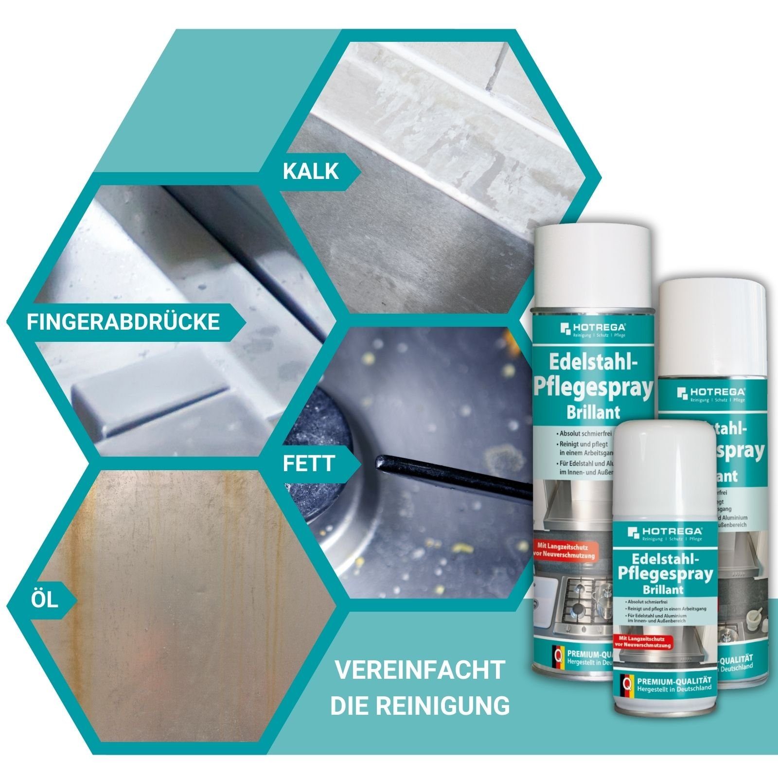 HOTREGA® Edelstahl Pflegespray Brillant 500 ml Edelstahlreiniger