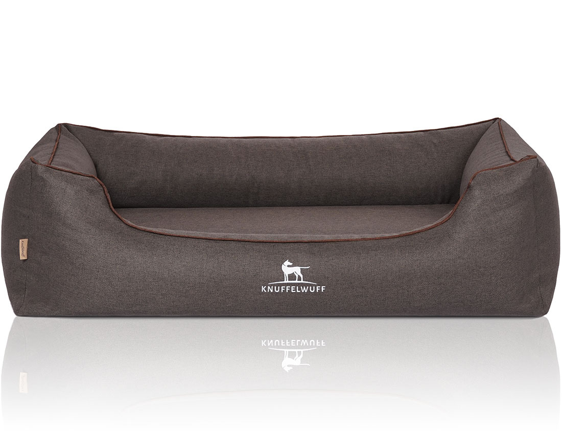 Knuffelwuff Hundebetten Knuffelwuff Orthopädisches Hundebett Wippo aus Velours mit Handwebcharakter schwarz XL