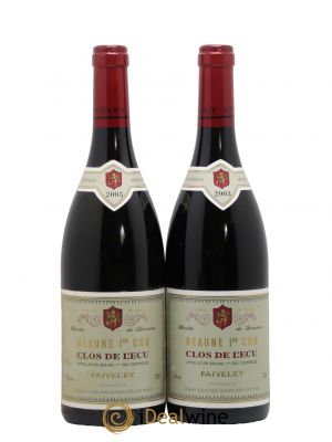 Beaune 1er Cru Clos de l'Ecu Faiveley  2003 - Lot de 2 Bouteilles