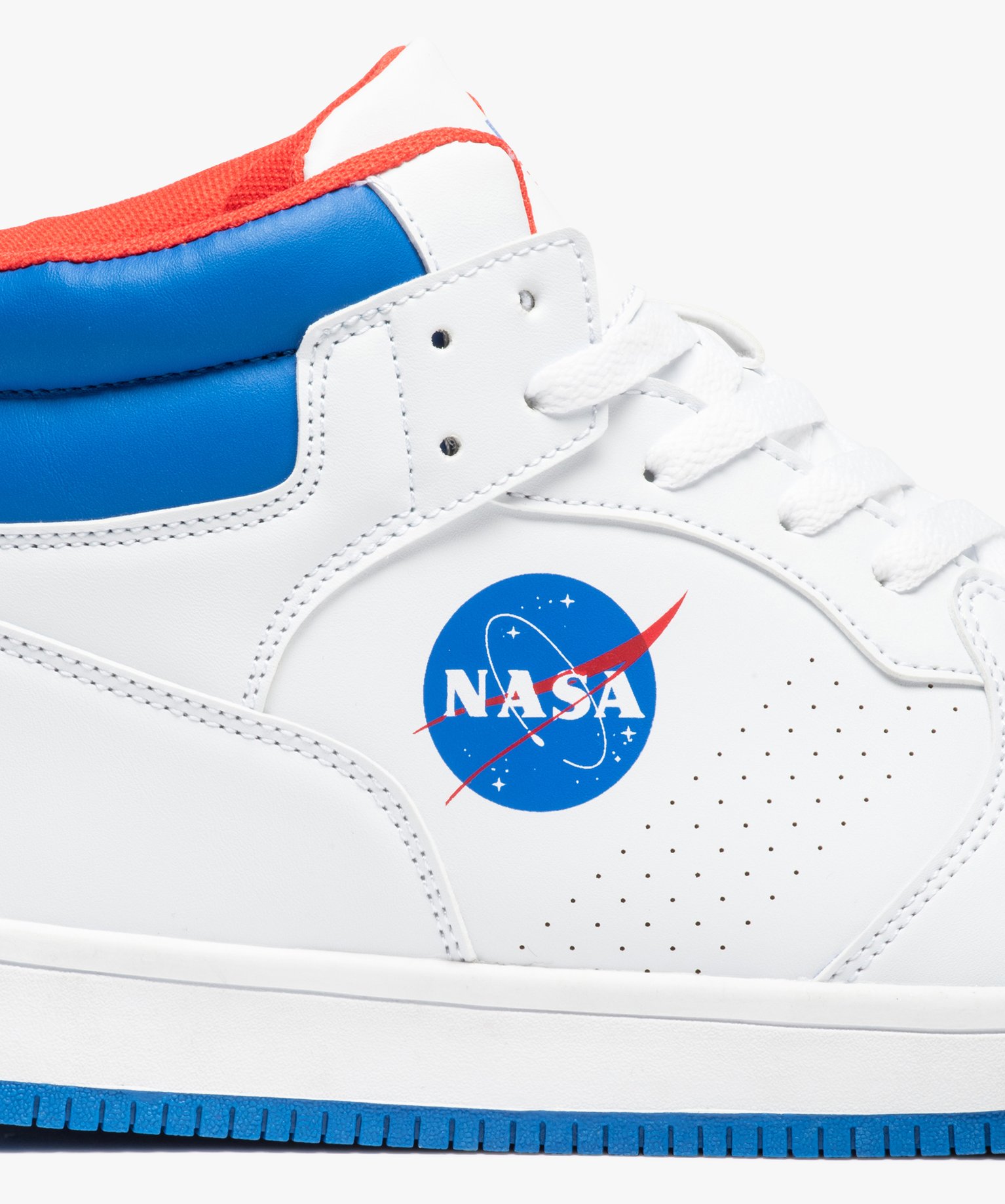 Baskets homme mid-cut bicolores à lacets – Nasa blanc | GEMO