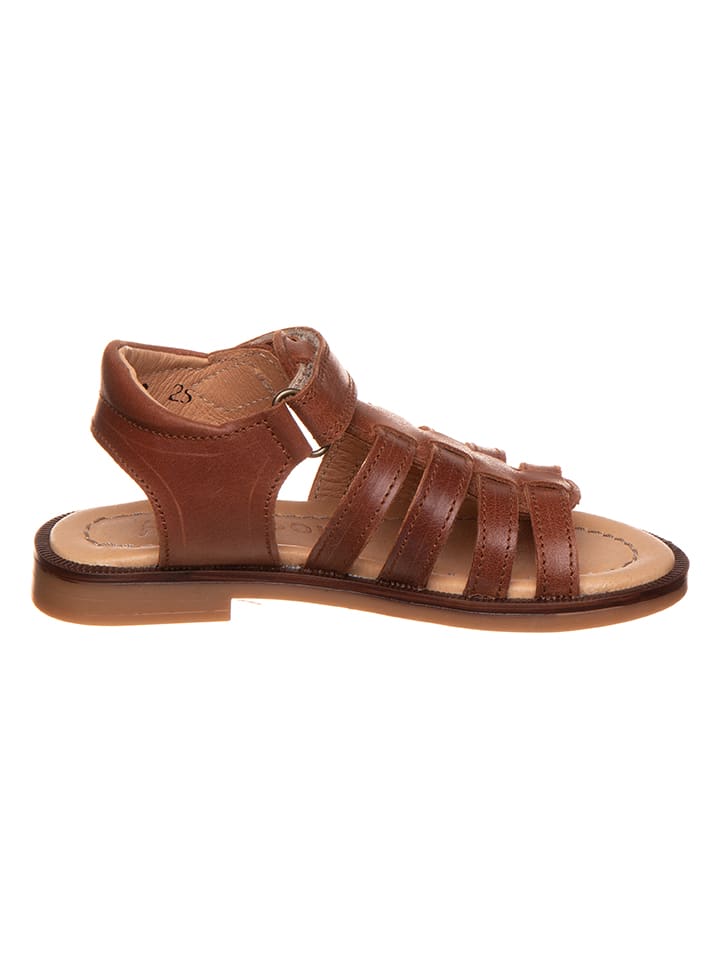 POM POM Leder-Sandalen in Hellbraun günstig kaufen