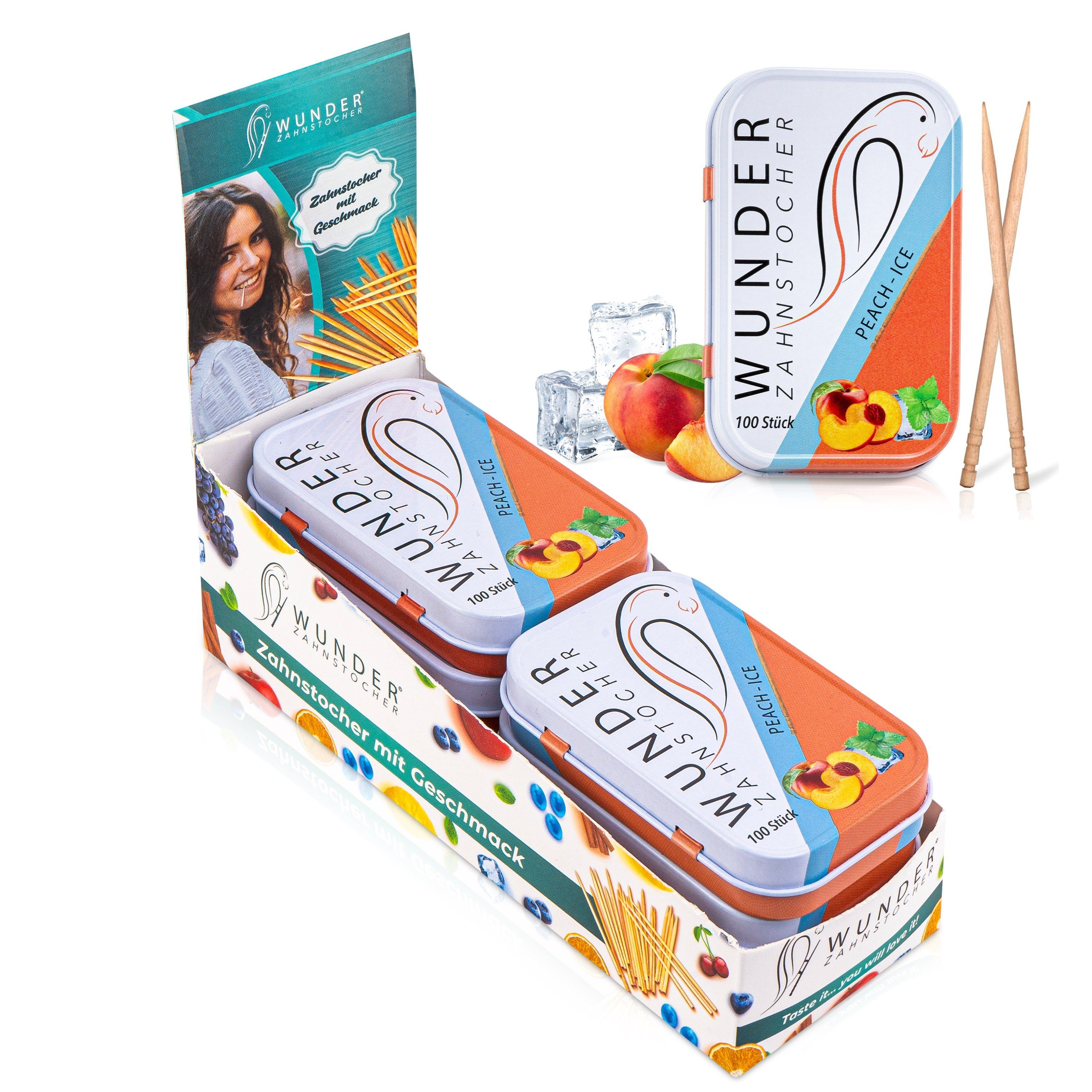 Wunder Zahnstocher Mundpflegecenter Wunder Zahnstocher Display 6er Pack Pfirsich/Ice