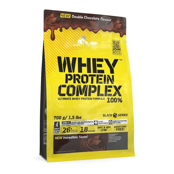 Olimp Whey Protein Complex 100% dobbelt chokoladepulver