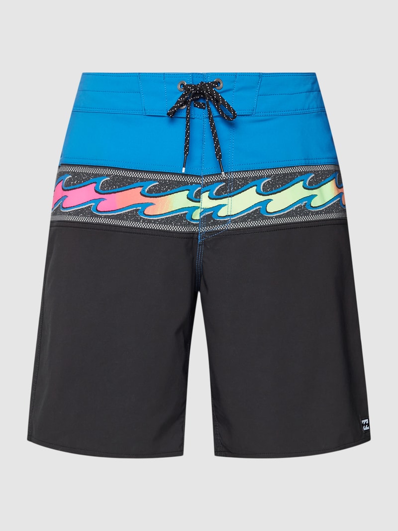 Badehose mit Allover-Muster Modell 'MOMENTUM in schwarz