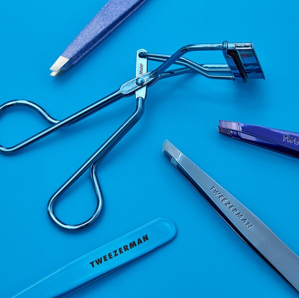 Tweezerman Slant Tweezer - Schräge Pinzette, Bell Bottom Blue Pinzette