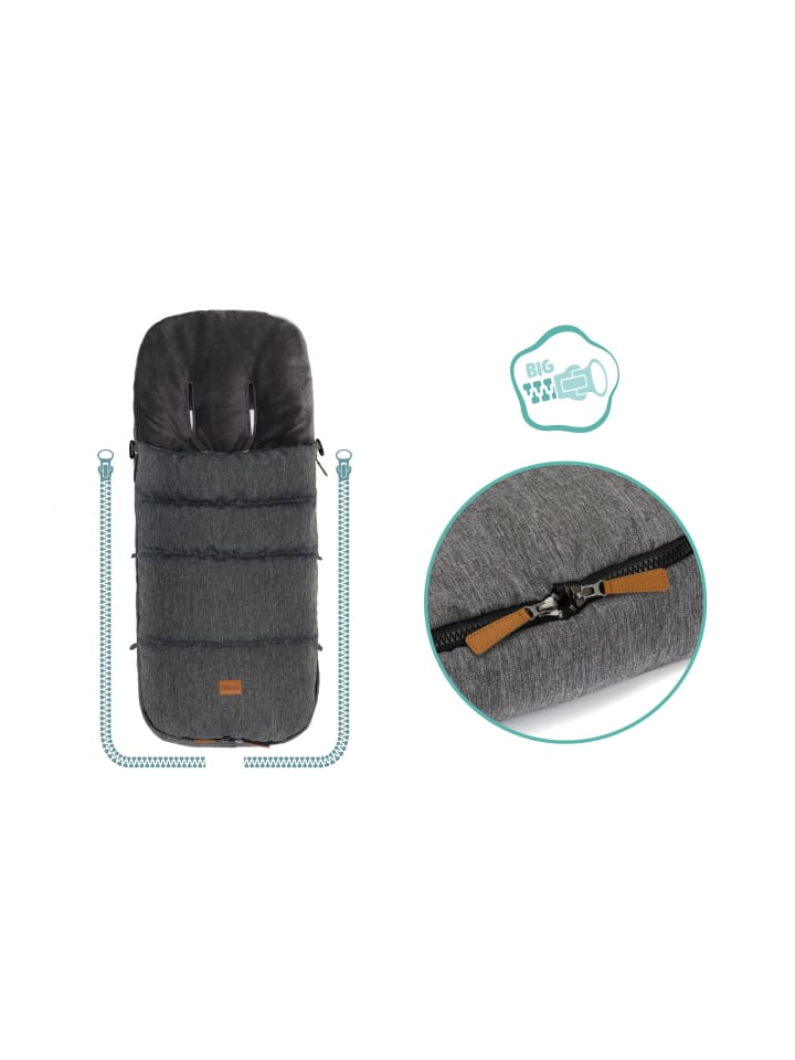 fillikid Winterfußsack Kinley Exklusiv in Melange Hellgrau günstig kaufen onesize