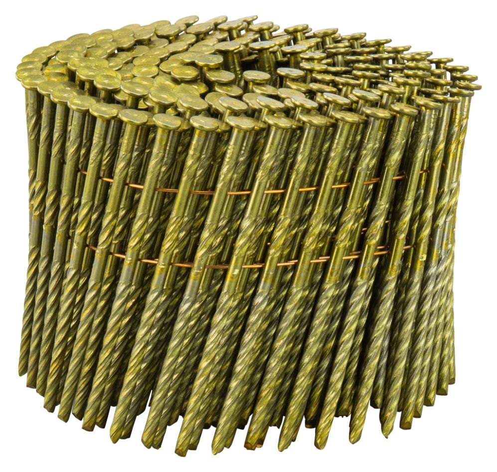 Makita Accessories F-31333 Cuie de sârmă pe rolă plată 3,1 x 85 mm răsucite, acoperite cu galben transparent - 4050 bucăți