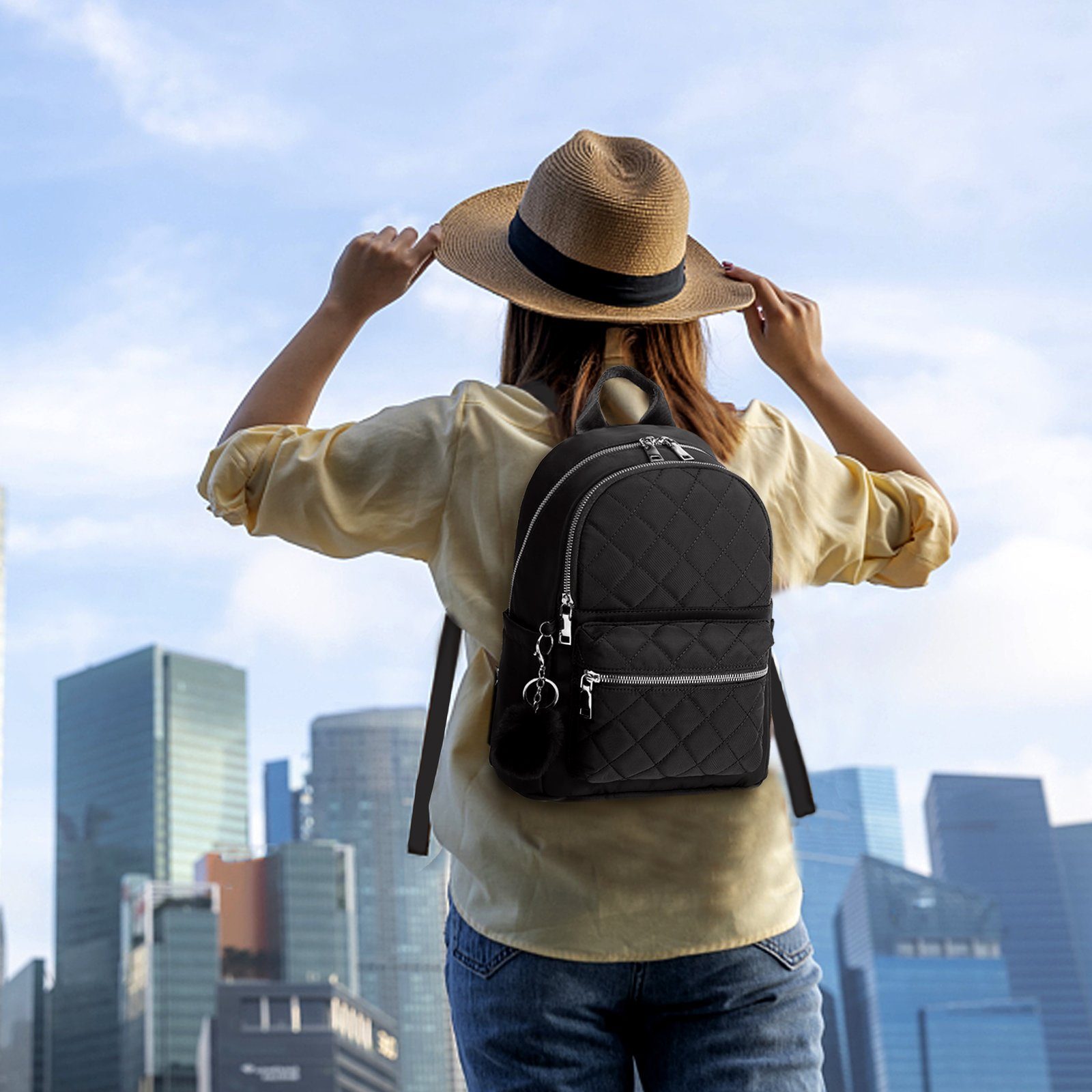 TAN.TOMI Cityrucksack Cityrucksack Damen Klein, Wasserdicht Rucksäcke, Für Schule Travel Wandern Arbeit