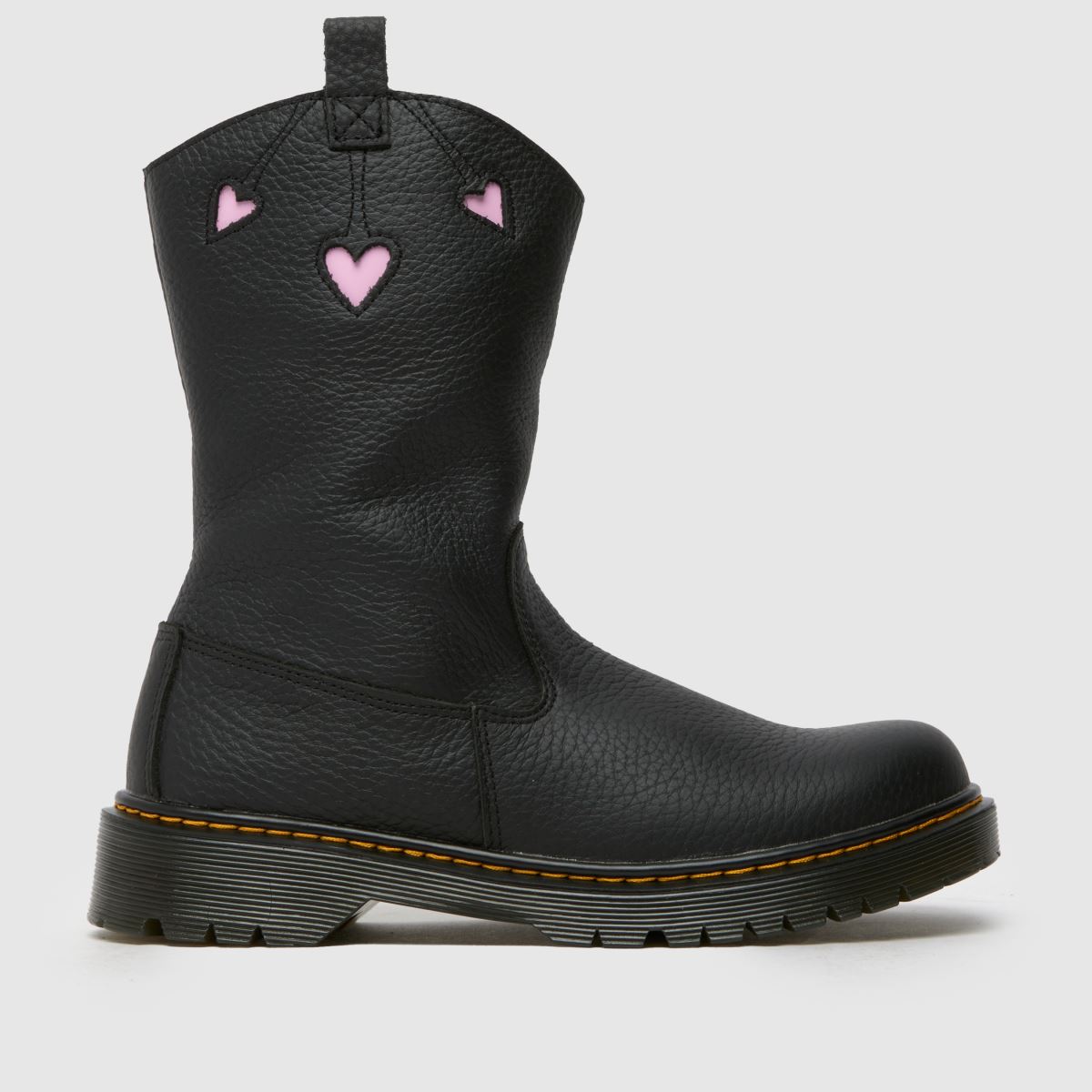 Dr Martens svarta Bex Heart pull-on flickstövlar för barn