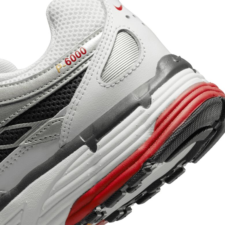 NIKE P-6000 white/varsity red-mtlc platinum