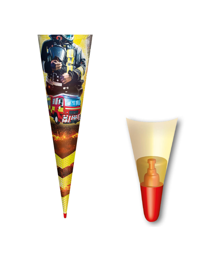 ROTH Schultüte groß Feuerwehrmann 70 cm, Glanzfolie in Rot günstig kaufen onesize