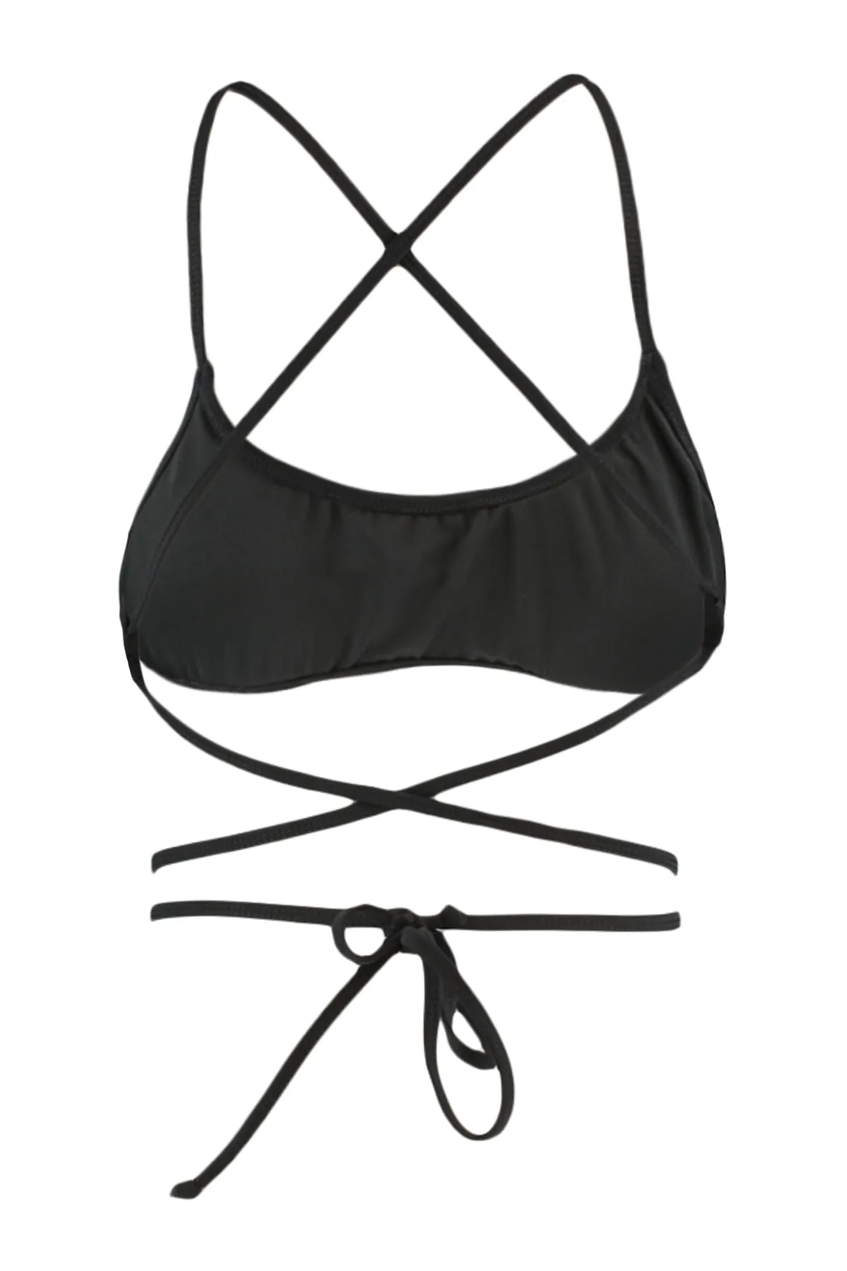 Trendyol Collection  Schwarzes Bralette-Bikinioberteil zum Binden TBESS22BU0264