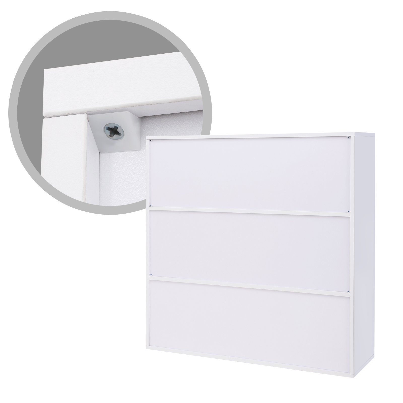 VASAGLE Bücherregal, Bücherschrank, Büro, mit 3 Türen, weiß