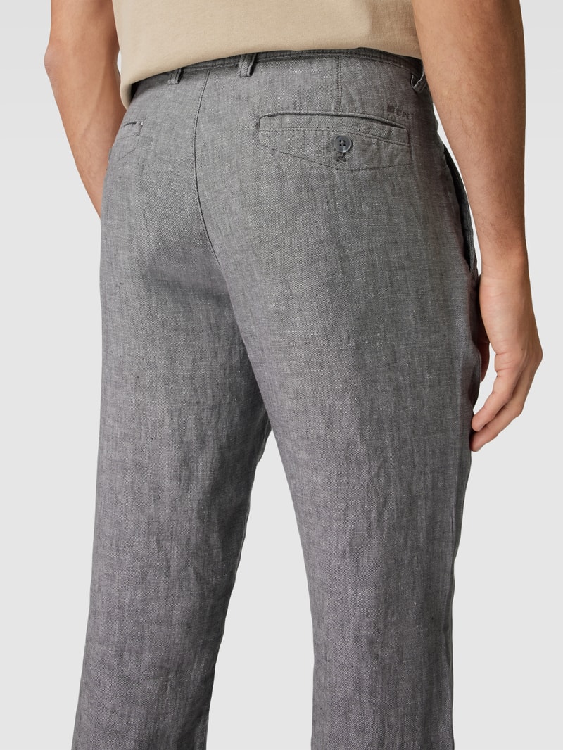 Regular Fit Stoffhose mit französischen Eingrifftaschen in mittelgrau
