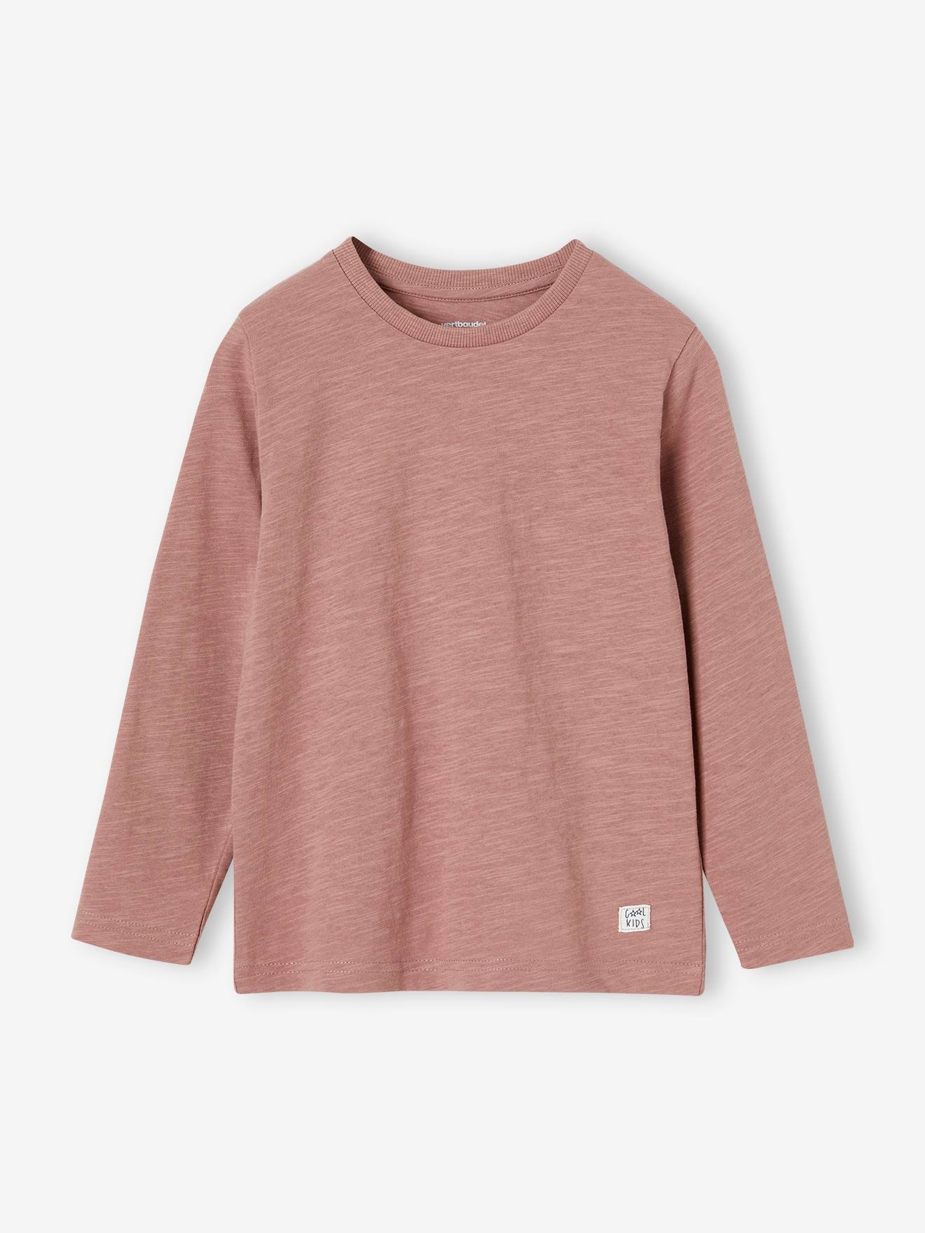 Vertbaudet Jungen Langarmshirt BASIC, personalisierbar Oeko-Tex - camelfarben