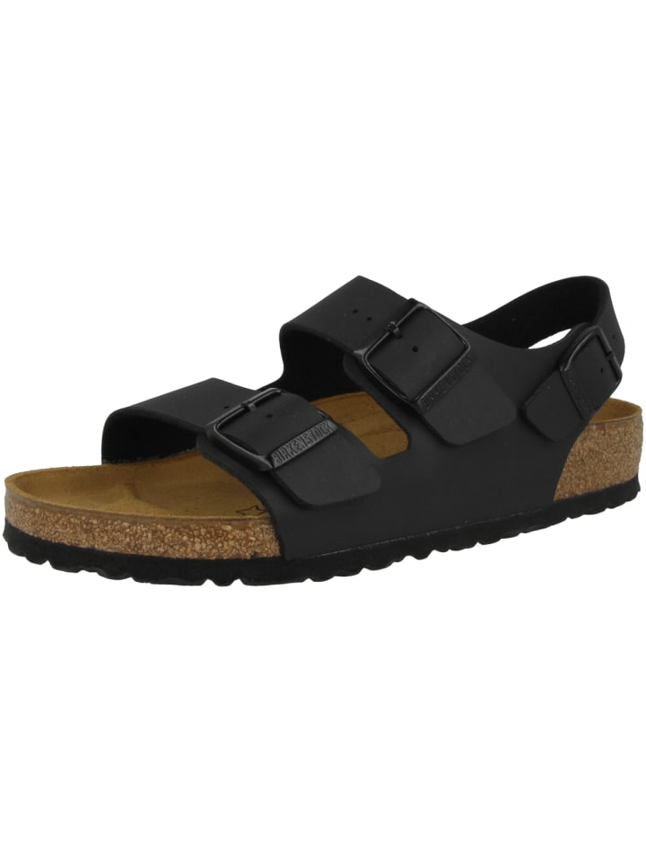 Birkenstock Sandale Milano Birko-Flor normal in schwarz günstig kaufen