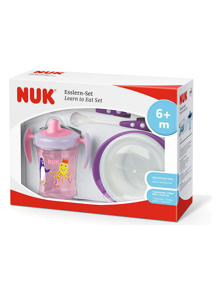 NUK 4tlg. Esslern-Set in Rosa/ Lila günstig kaufen onesize