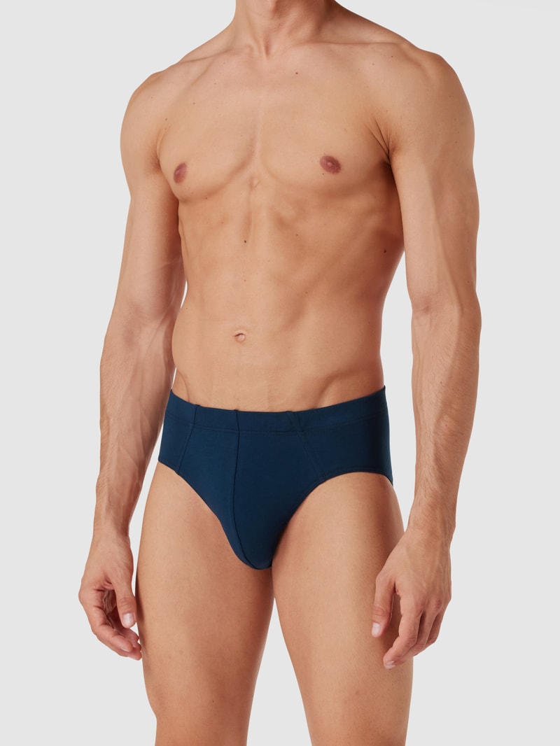 Slip mit elastischem Bund Modell 'Supermini' im 3er-Pack in marineblau