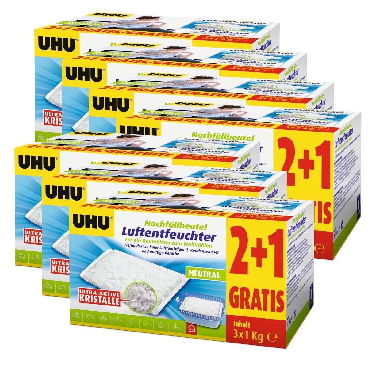 UHU Luftentfeuchter UHU Original Luftentfeuchter Nachfüllbeutel 3x1000g Neutral air max (7