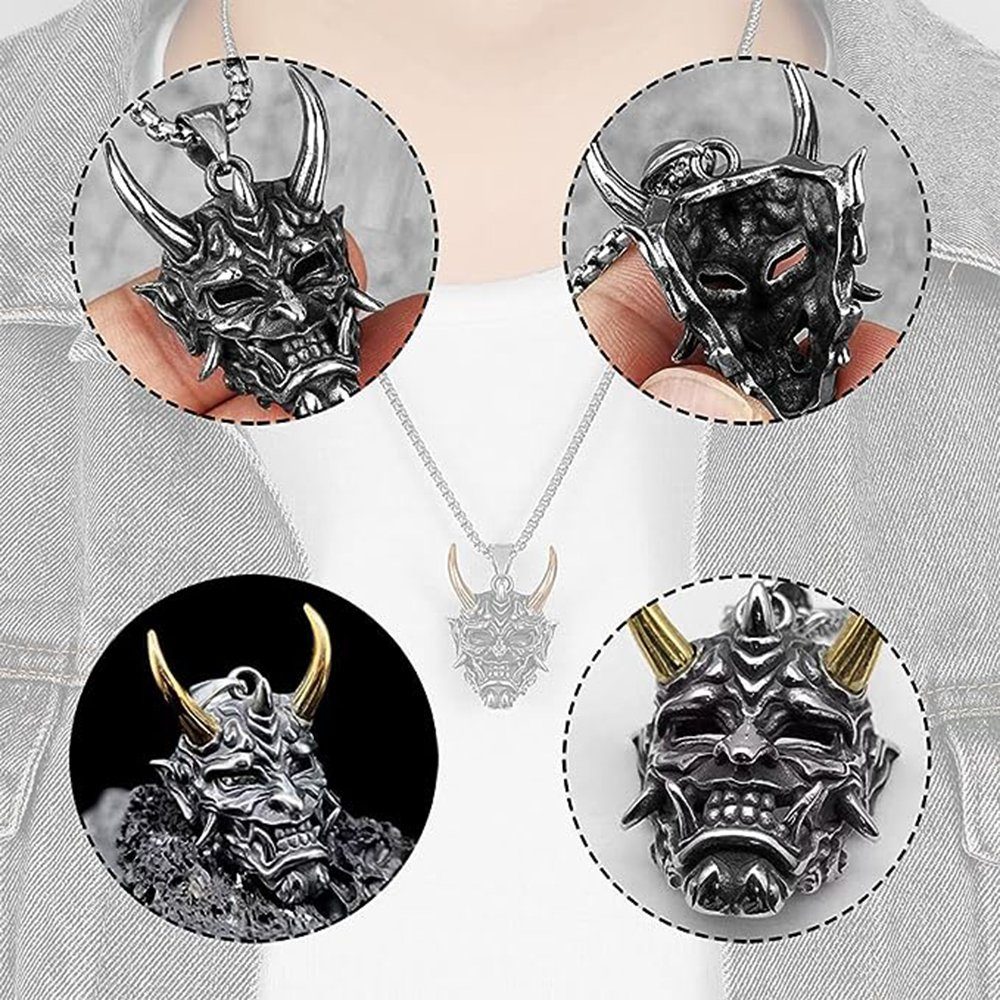 GelldG Anhänger Schmuck, Teufel Maske, Totenkopf, Schädel, Modeschmuck, Anhänger