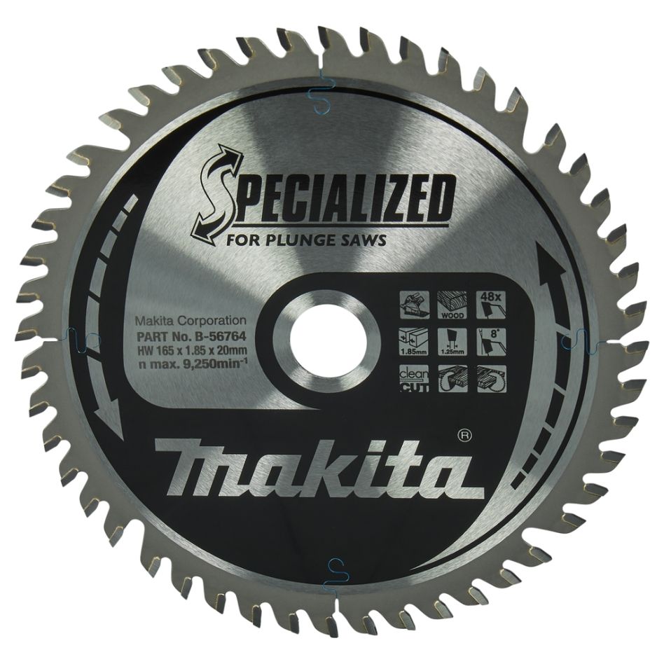 Accessoires Makita B-56764 Lame de scie spécialisée HM 165 x 20 x 48 dents, épaisseur 1,25 mm