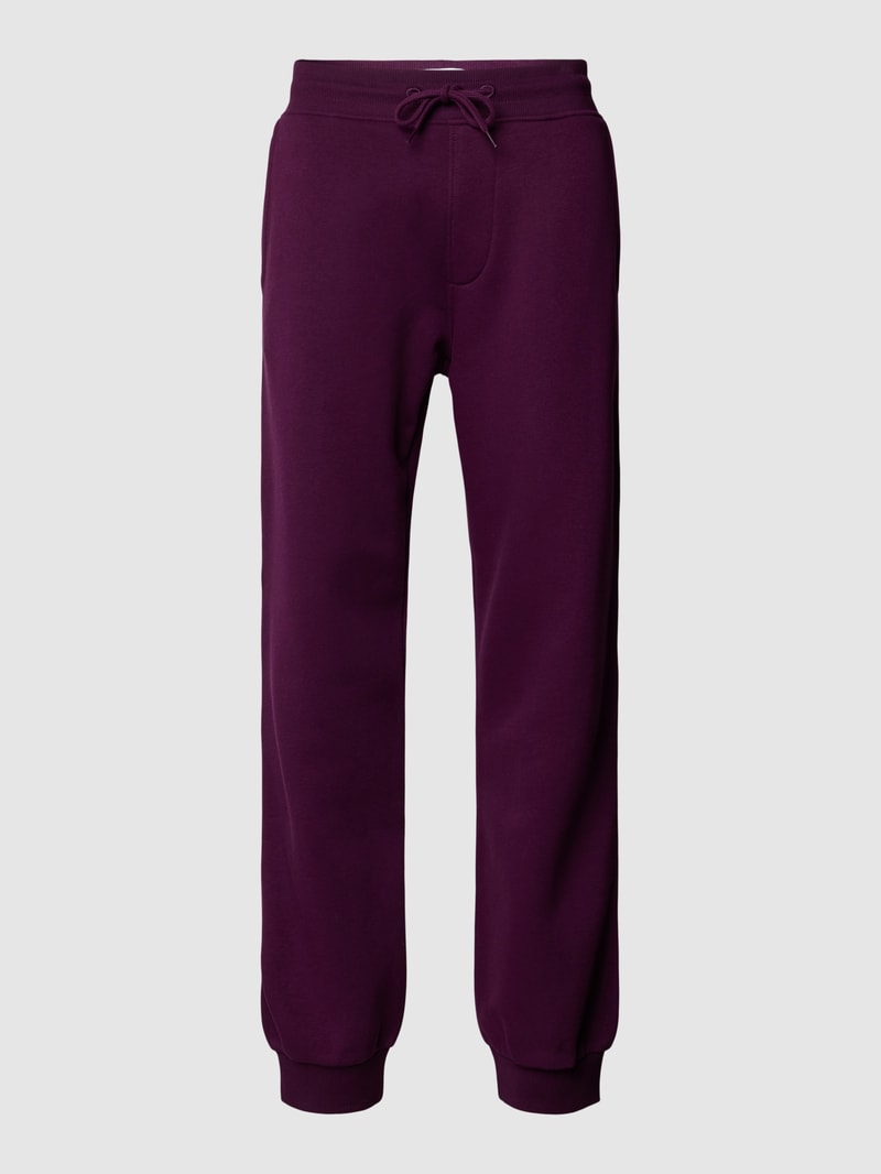 Sweatpants mit elastischem Bund in aubergine