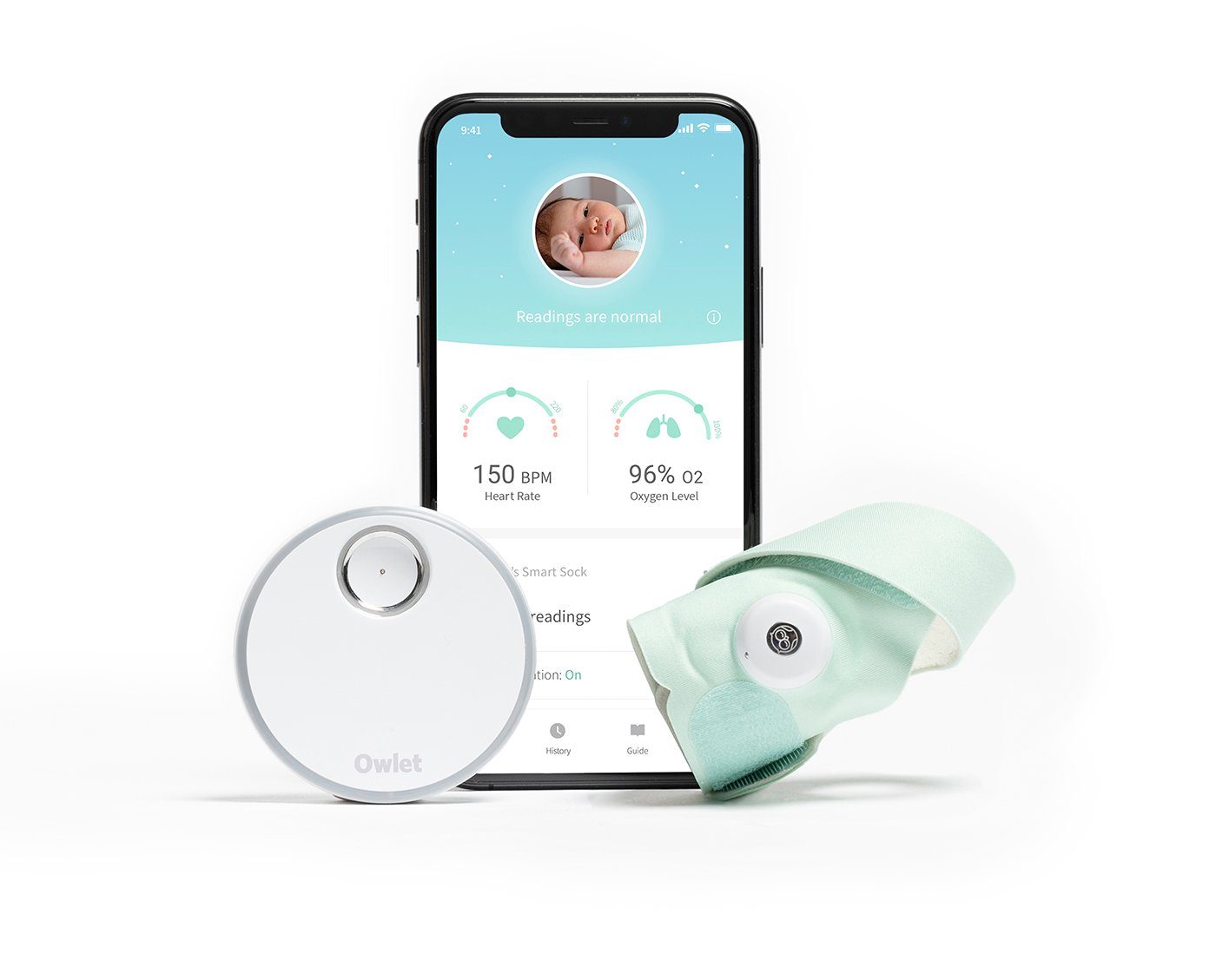 Owlet Baby Care DE Babyphone, Smart Sock, Tracking von Schlaf und Herzfrequenz via App