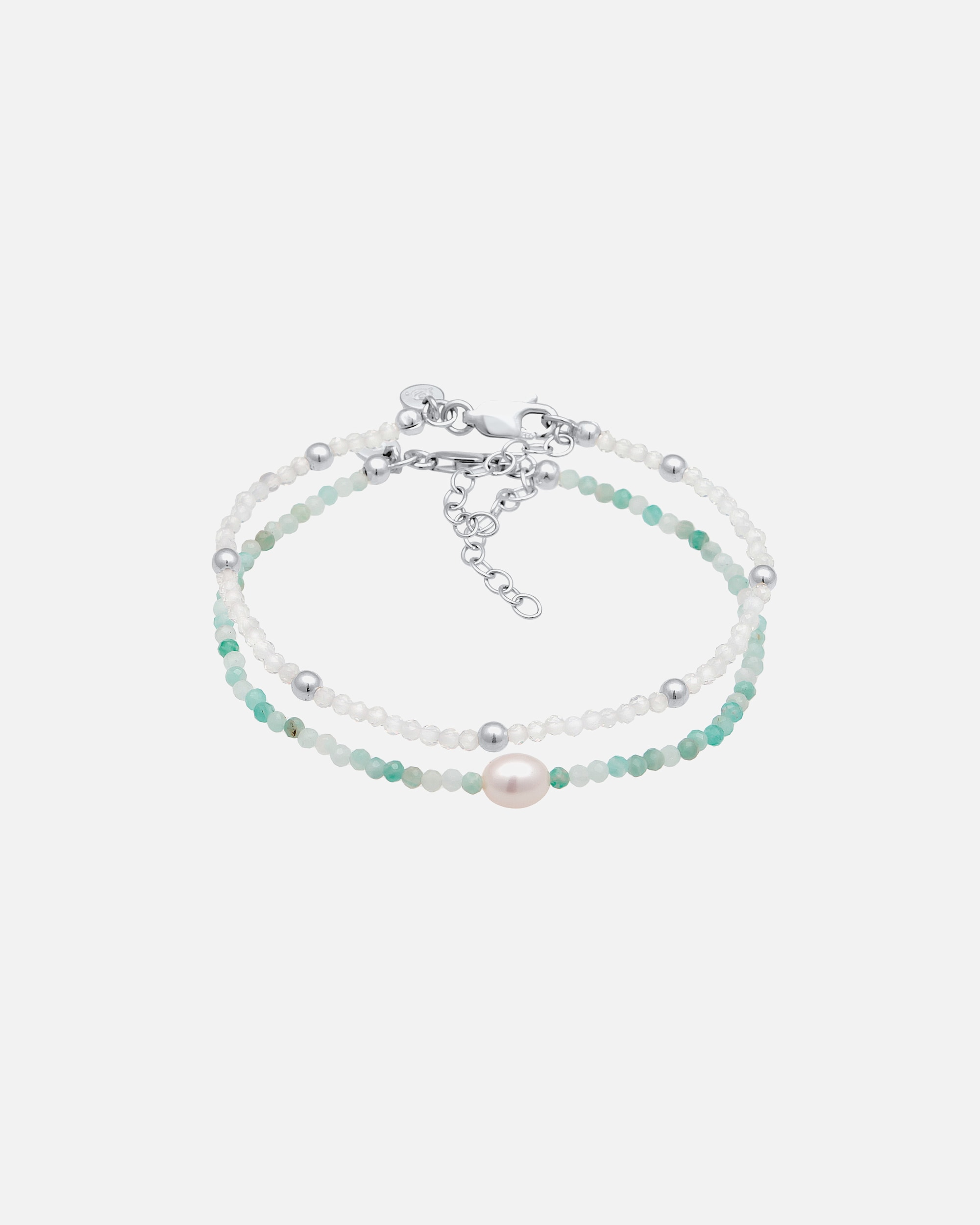 Set di bracciali da donna Elli PREMIUM con pietra di luna e perla coltivata d'acqua dolce in argento sterling 925