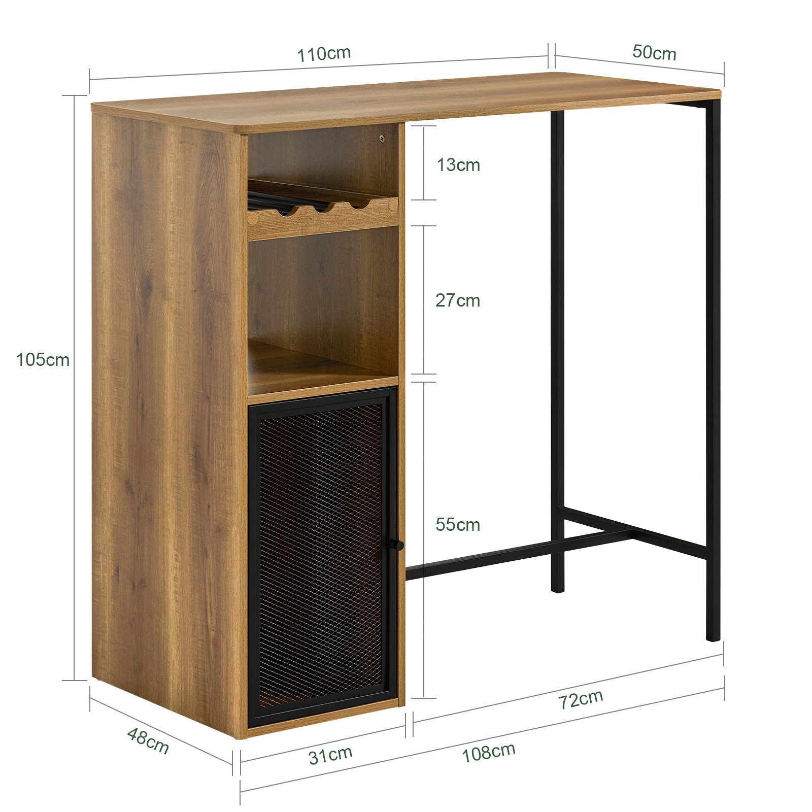 SoBuy Bartisch FWT97, Esstisch Balkontisch Küchentisch Bistrotisch Stehtisch Balkontisch