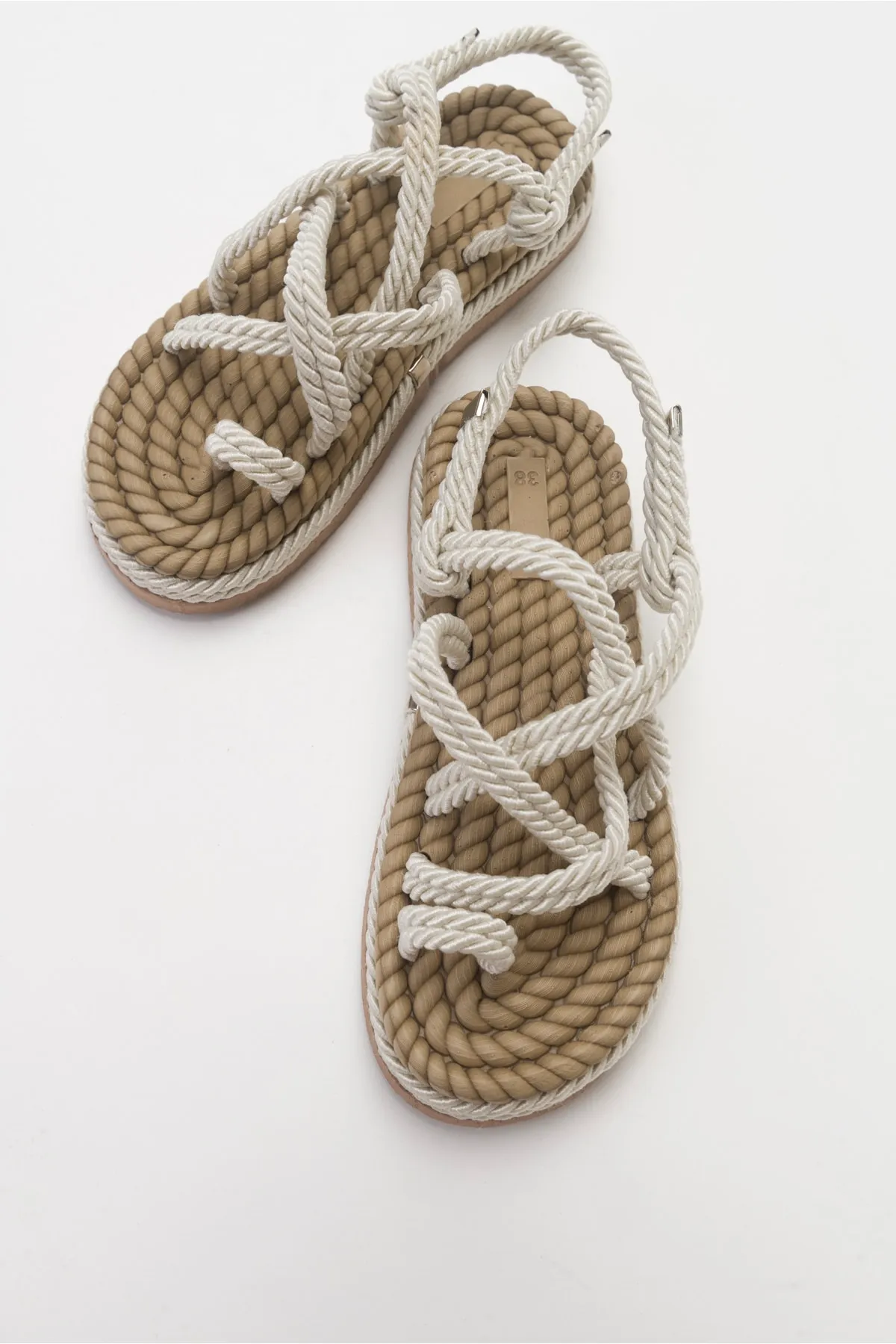 Luvi  Ip Beige Damensandalen