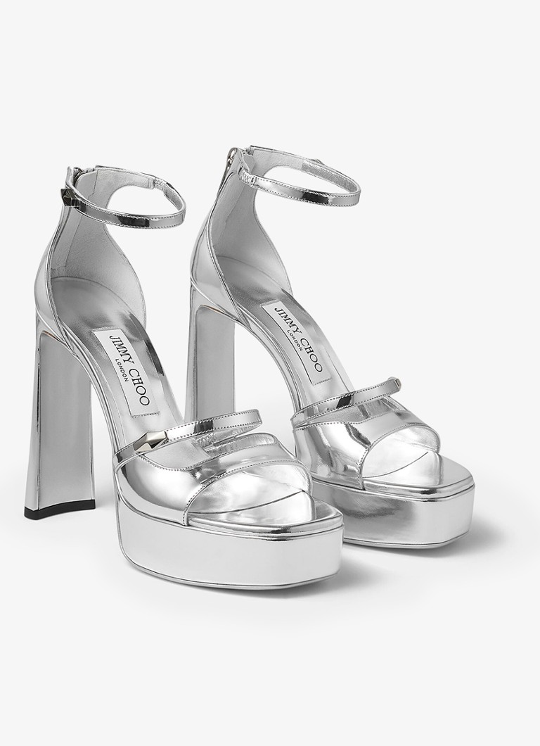 Jimmy Choo Claressa/PF 125 metallinhohtoiset vasikannahkasandaalit