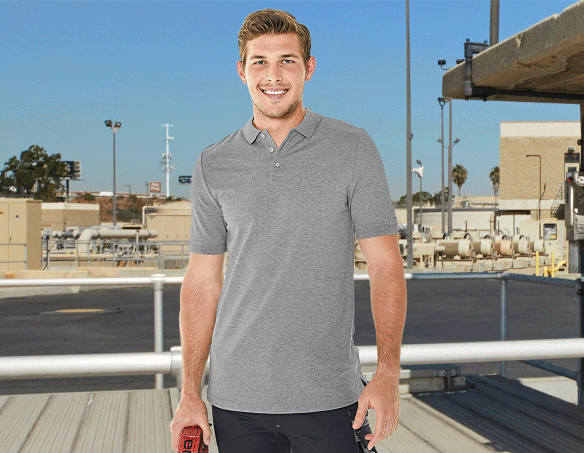 e.s. Piqué-Polo cotton stretch, long fit