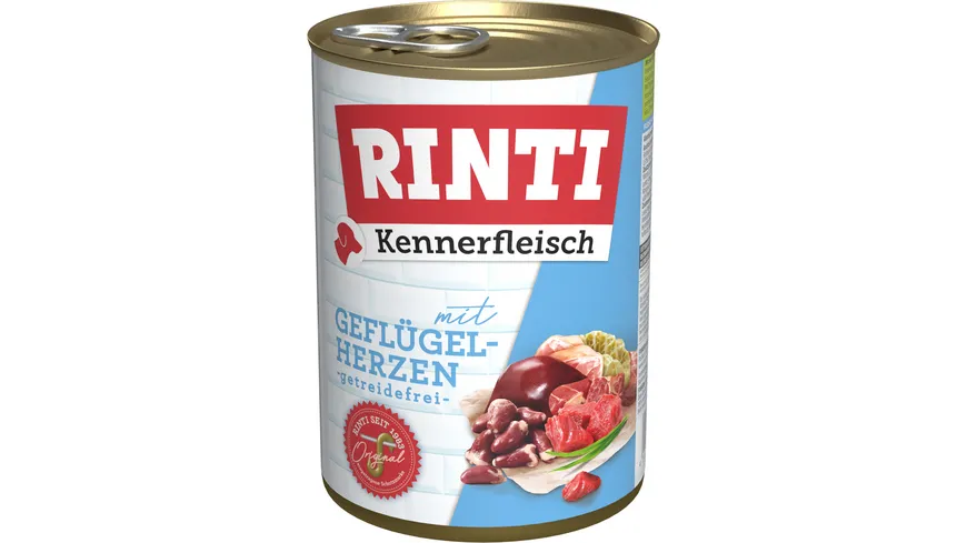 RINTI Hundenassfutter Kennerfleisch Geflügelherzen 400 g