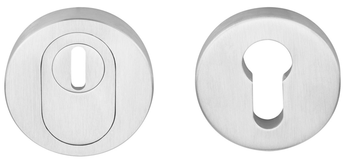Formani 1502SR06INXX0 BASICS BVEIL-KT, embellecedor de cilindro de seguridad sólido con protección contra extracción del núcleo SKG***, acero inoxidable mate