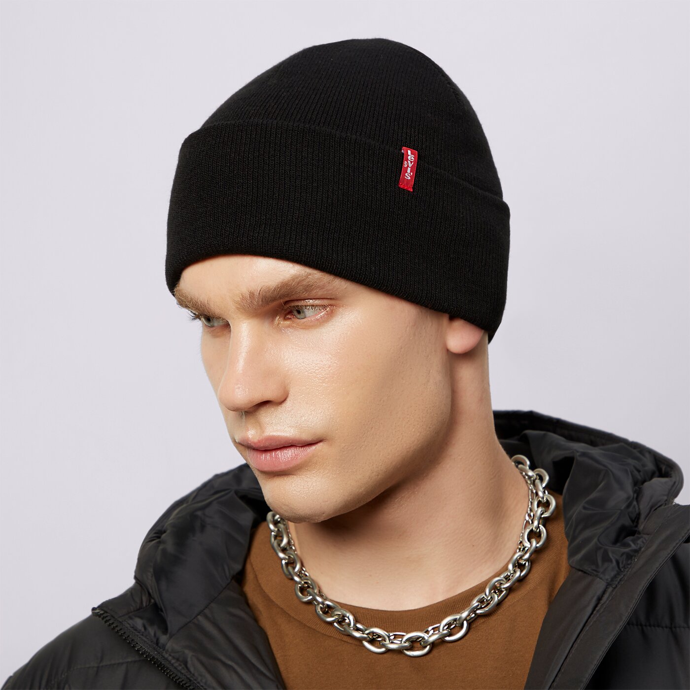 LEVI'S MÜTZE SLOUCHY RED TAB BEANIE Schwarz