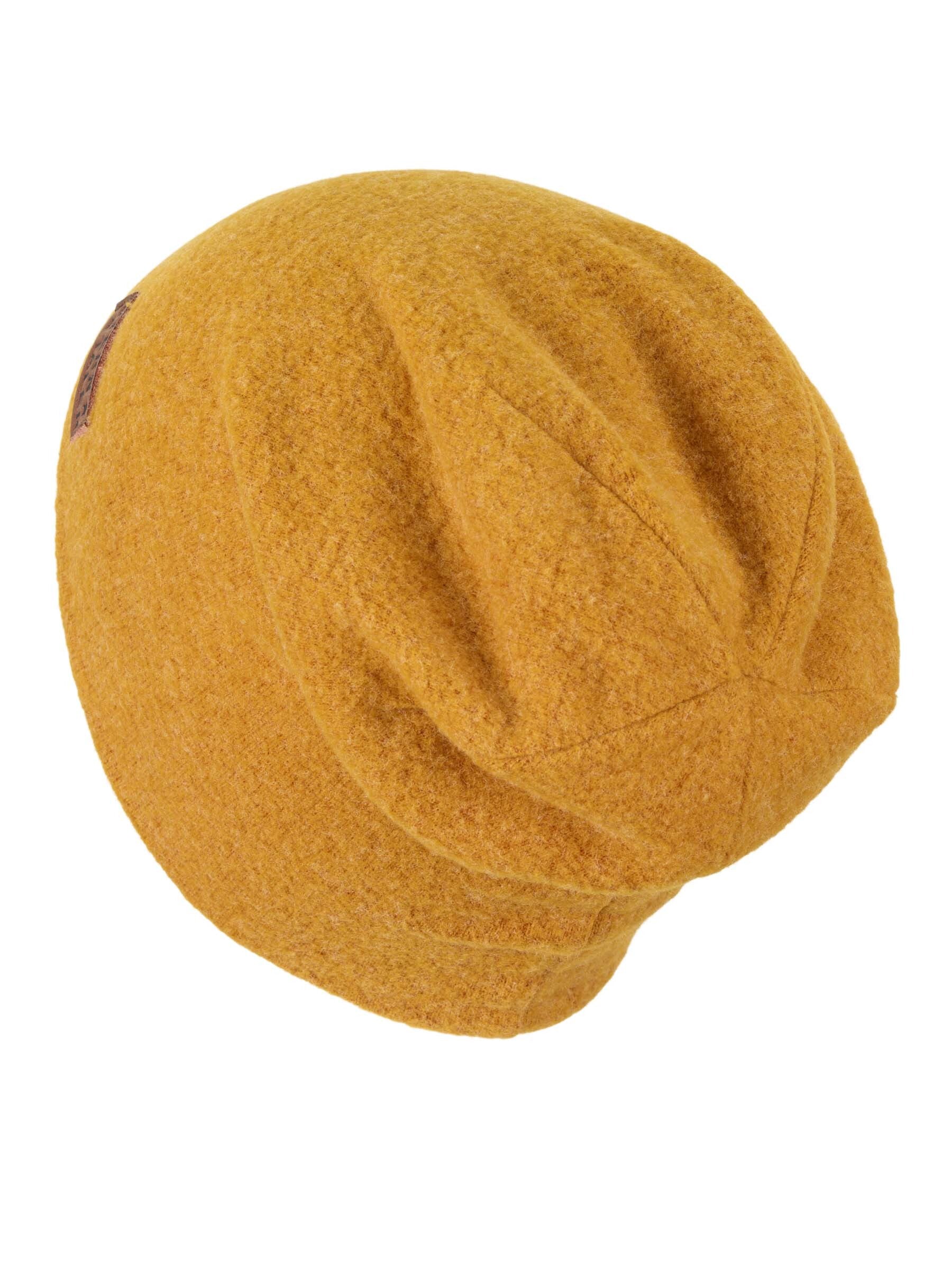 Slouch-Beanie aus Strickfleece Melange in 4 Farben