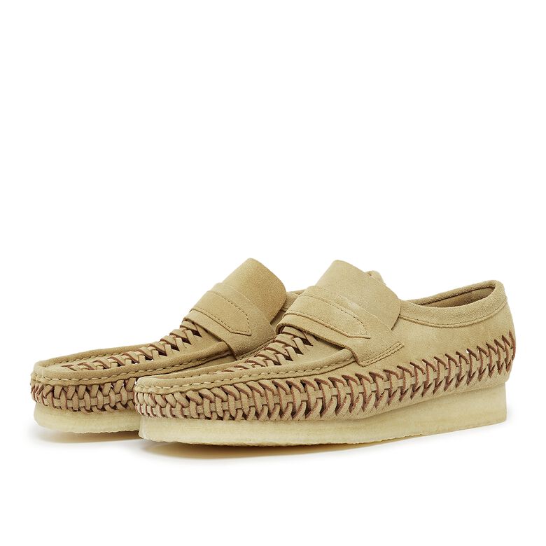 Clarks Wallabee Loafer Weave maple suede