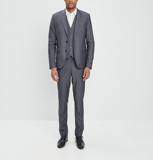 Veste ajustée boutonnée gris clair homme | La Halle