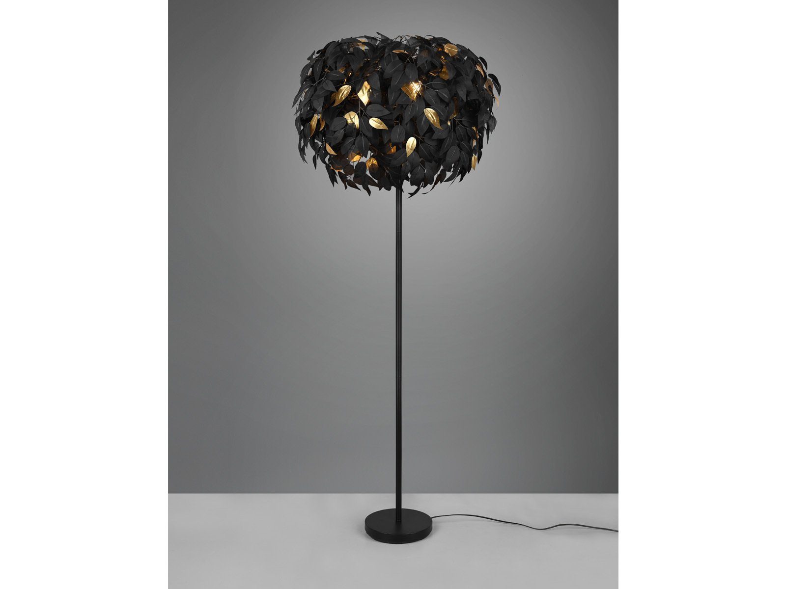 meineWunschleuchte LED Stehlampe, Dimmfunktion, LED wechselbar, Warmweiß, ausgefallene moderne Desig-ner skandinavisch Schwarz, dimmbar H: 180cm