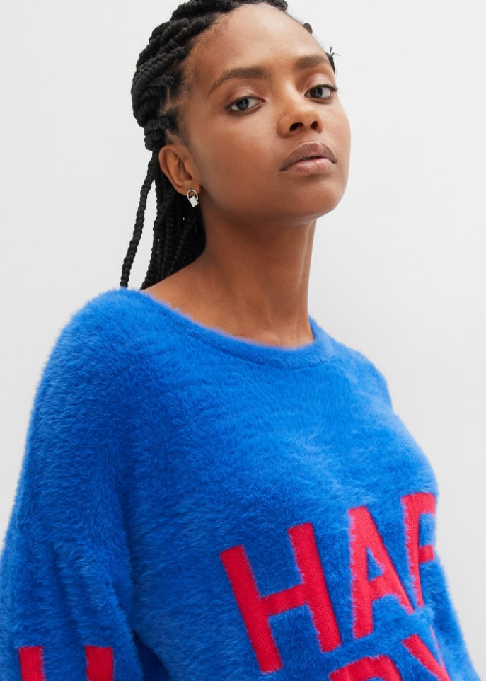 Hairy Strickpullover mit Wording