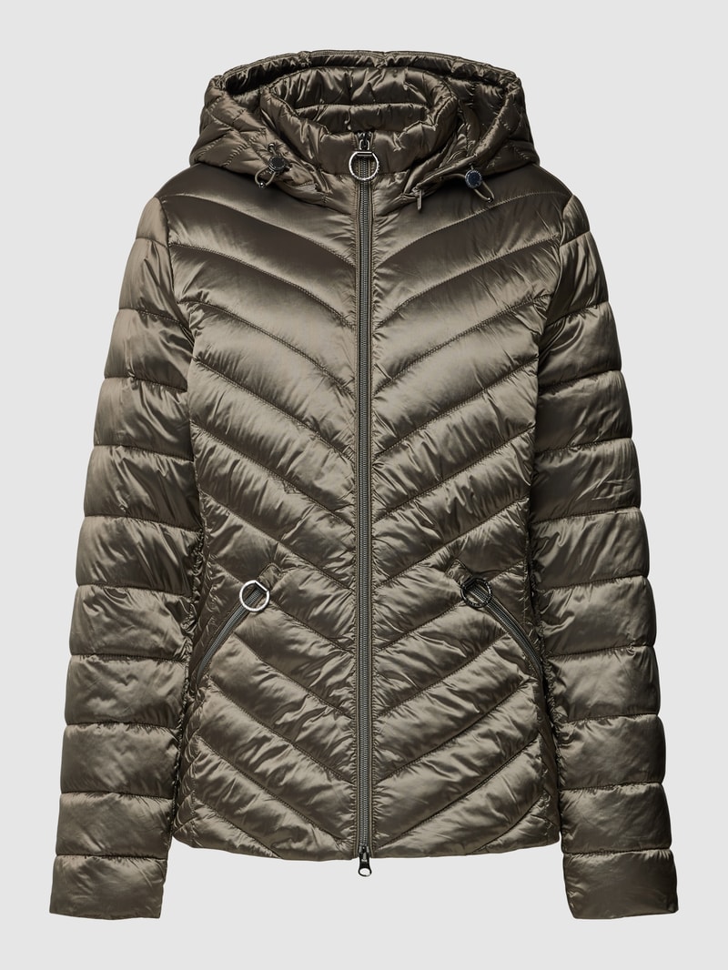 Steppjacke mit Stehkragen in taupe