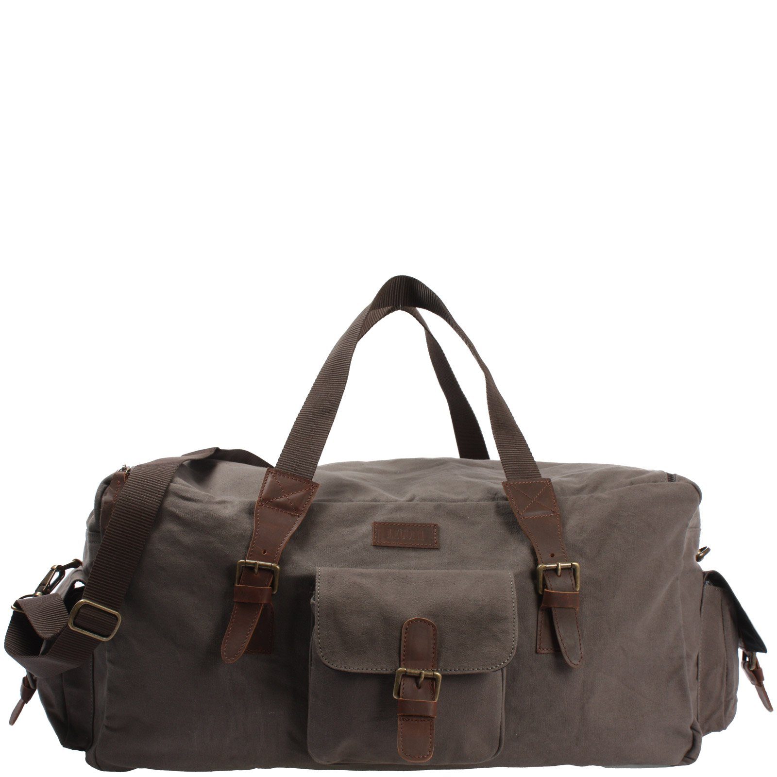 LECONI Weekender Reisetasche Sporttasche Damen Herren Leder Canvas LE2019