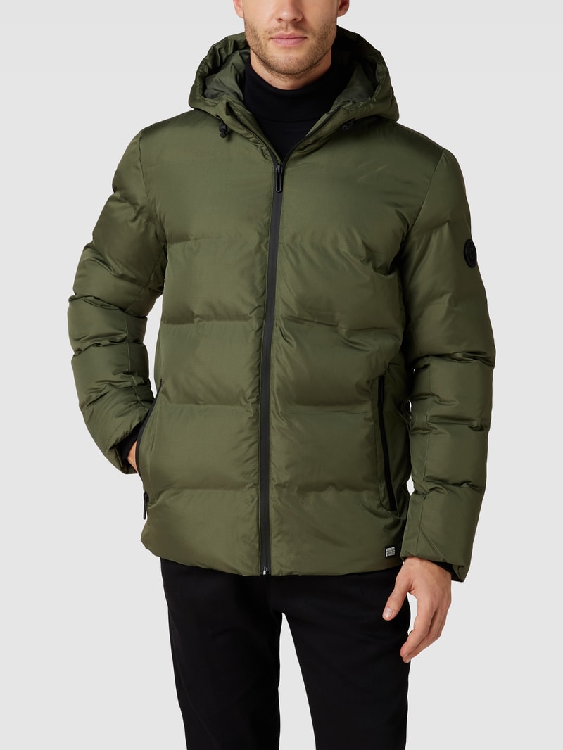 Steppjacke mit Label-Patch Modell 'Zommy' in olivgrün