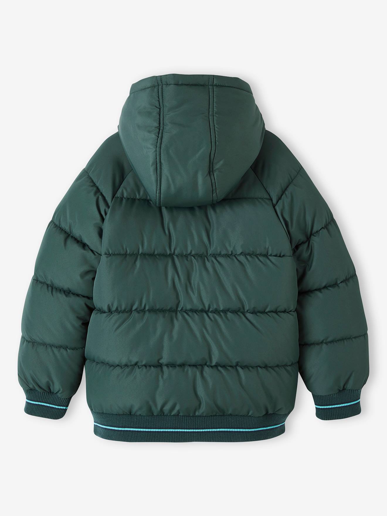 Vertbaudet Jungen Steppjacke mit Fleecefutter, Recycling-Polyester - tannengrün