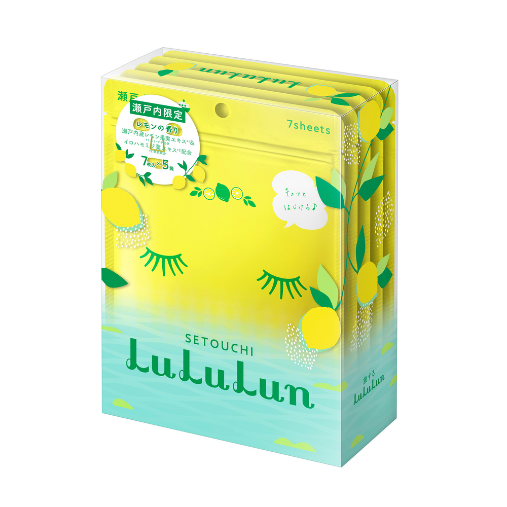 lululun Premium Setouchi Citron, Pack 5x7 masques Masque tissu facial